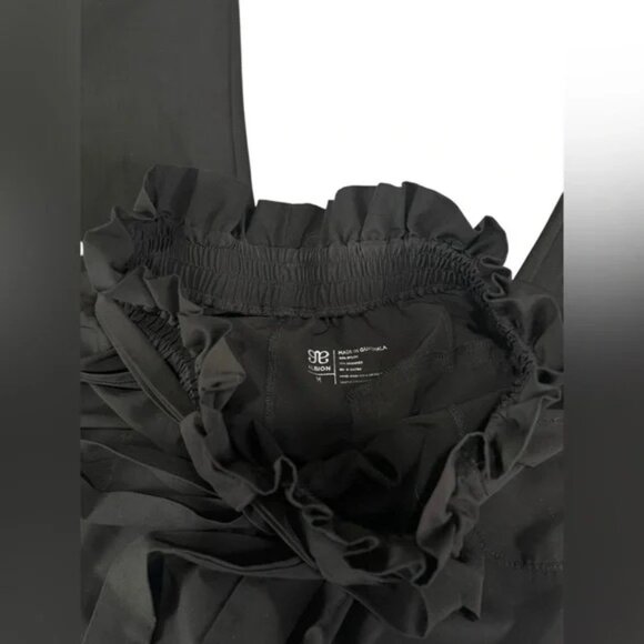 ALBION Women’s Bow Belt Capri Pants High Rise Paperbag Waist Black size M - Picture 4 of 9